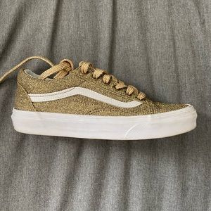 Gold sparkle old school vans